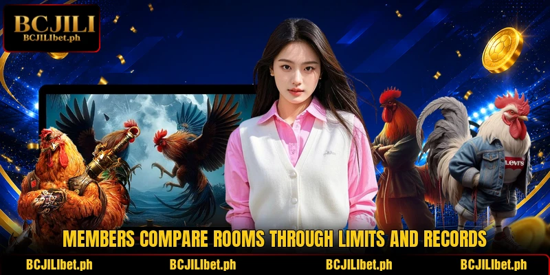 Members compare rooms through limits and records