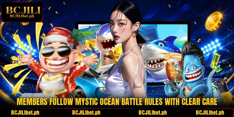 Members follow Mystic Ocean Battle rules with clear care