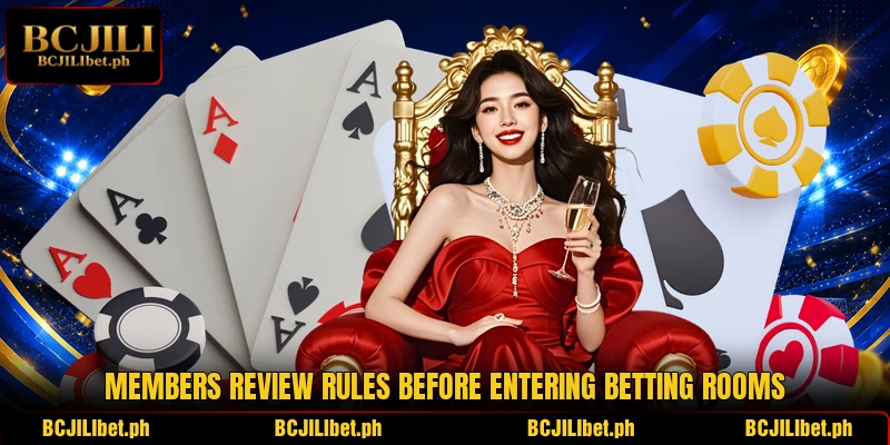 Members review rules before entering betting rooms Members review rules before entering betting rooms
