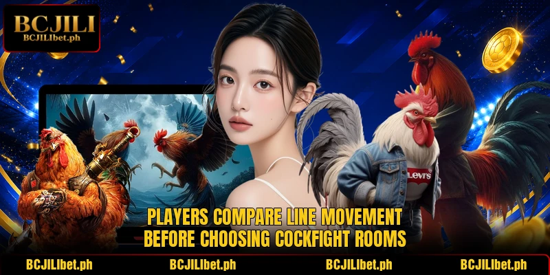 Players compare line movement before choosing cockfight rooms Players compare line movement before choosing cockfight rooms