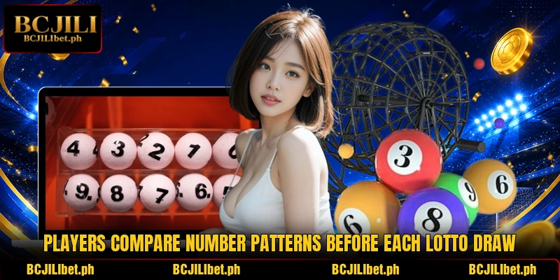 Players compare number patterns before each lotto draw Players compare number patterns before each lotto draw