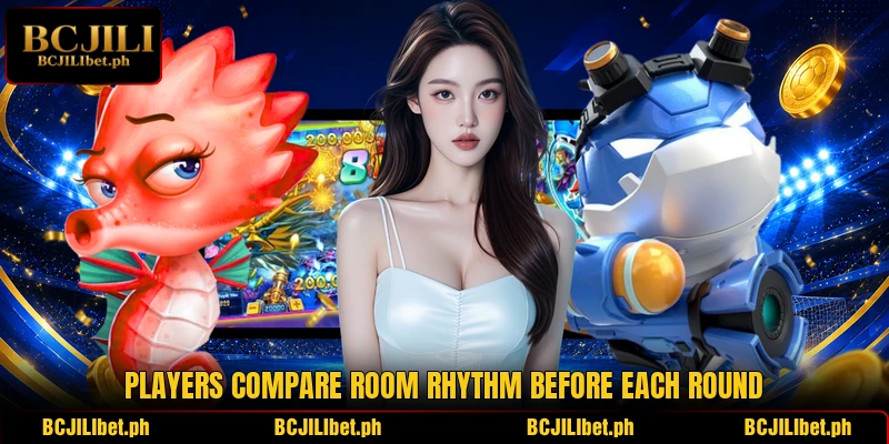 Players compare room rhythm before each round