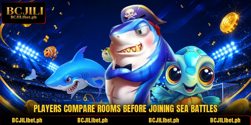 Players compare rooms before joining sea battles
